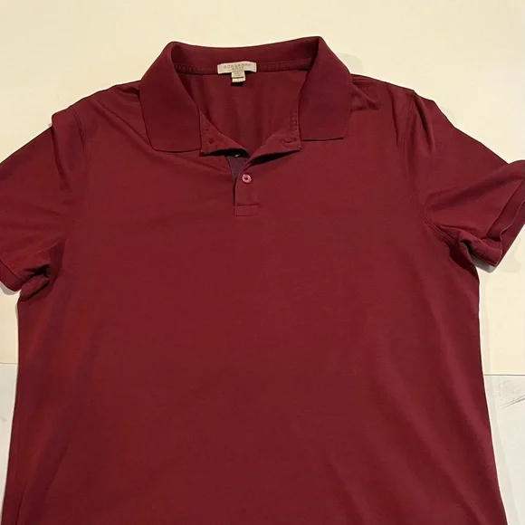 Burberry Brit Women’s Maroon Short Sleeve Polo Shirt Size L - Picture 3 of 7